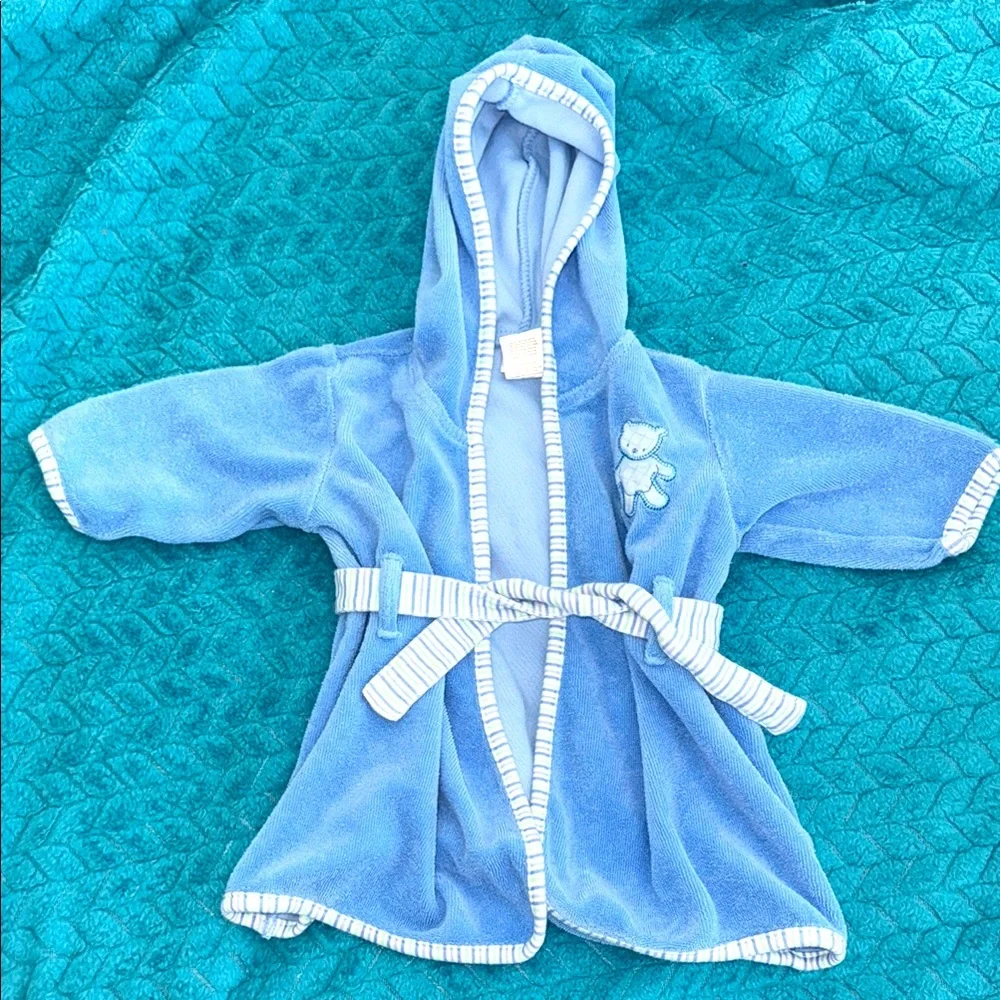 Carter’s Tykes Vintage Baby Bath Robe w/ Bear Embroidery - OS